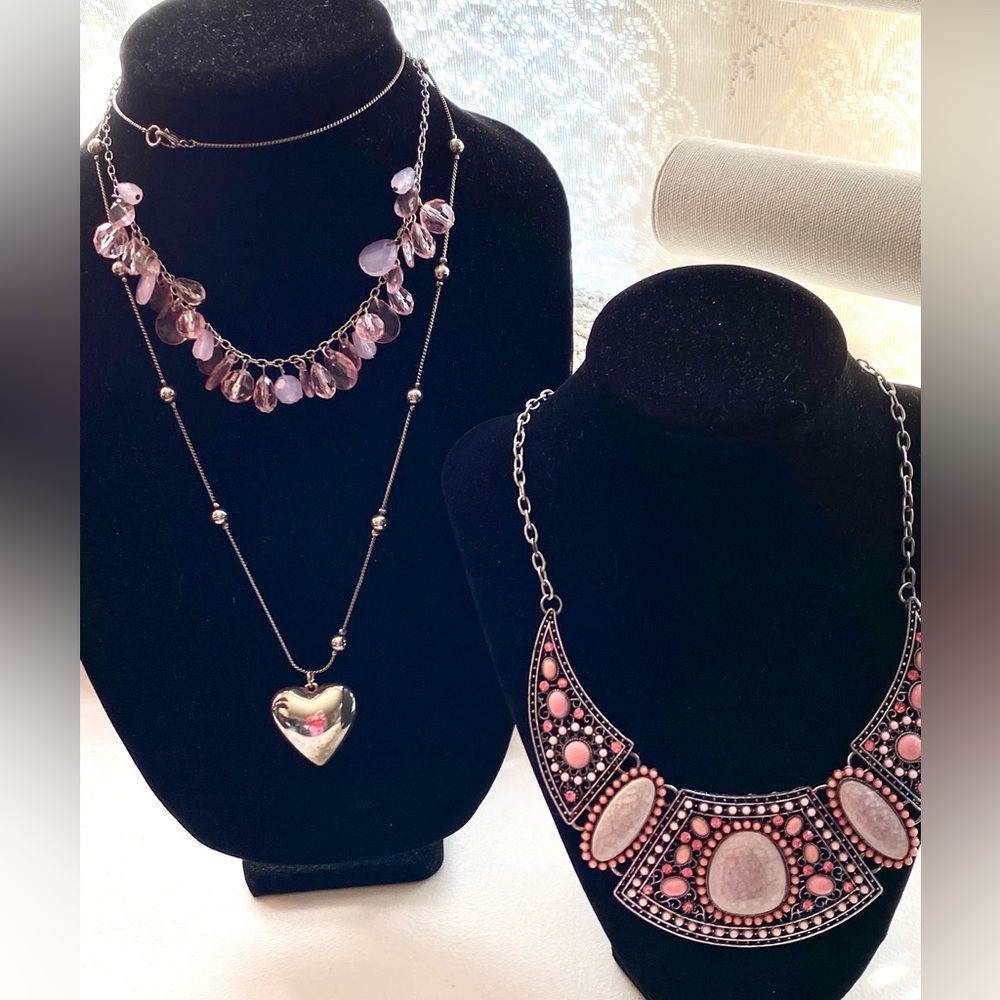 Pink jewelry lot